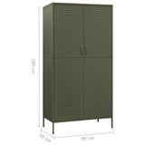 Wardrobe Olive Green 90x50x180 cm Steel - Extra Image