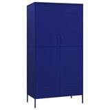 Wardrobe Navy Blue 90x50x180 cm Steel - Front View