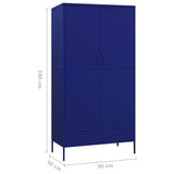 Wardrobe Navy Blue 90x50x180 cm Steel - Extra Image