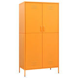 Wardrobe Mustard Yellow 90x50x180 cm Steel - Front View