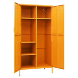 Wardrobe Mustard Yellow 90x50x180 cm Steel - Rear View