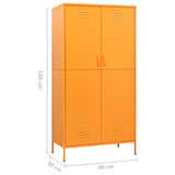 Wardrobe Mustard Yellow 90x50x180 cm Steel - Extra Image