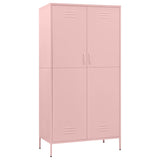 Wardrobe Pink 90x50x180 cm Steel - Front View