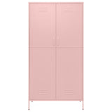 Wardrobe Pink 90x50x180 cm Steel - Side View