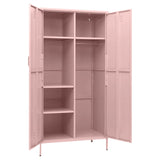 Wardrobe Pink 90x50x180 cm Steel - Rear View