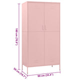 Wardrobe Pink 90x50x180 cm Steel