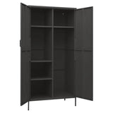 Wardrobe Anthracite 90x50x180 cm Steel - Rear View