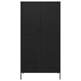 Wardrobe Black 90x50x180 cm Steel - Side View