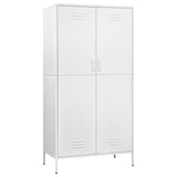 Wardrobe White 90x50x180 cm Steel - Front View
