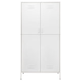 Wardrobe White 90x50x180 cm Steel - Side View
