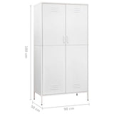 Wardrobe White 90x50x180 cm Steel - Extra Image
