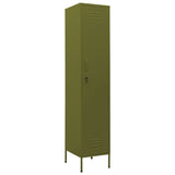Locker Cabinet Olive Green 35x46x180 cm Steel - Front View