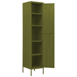 Locker Cabinet Olive Green 35x46x180 cm Steel - Rear View