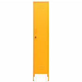 Locker Cabinet Mustard Yellow 35x46x180 cm Steel - Side View