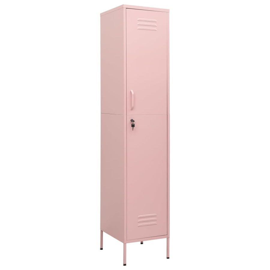 Locker Cabinet Pink 35x46x180 cm Steel