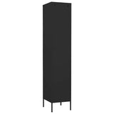 Locker Cabinet Black 35x46x180 cm Steel