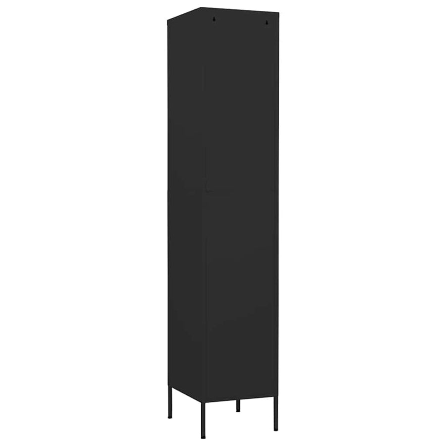 Locker Cabinet Black 35x46x180 cm Steel