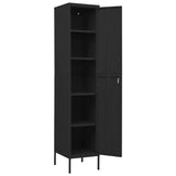 Locker Cabinet Black 35x46x180 cm Steel - Rear View