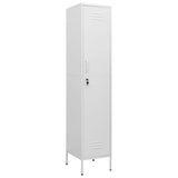 Locker Cabinet White 35x46x180 cm Steel - Front View