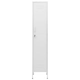 Locker Cabinet White 35x46x180 cm Steel - Side View