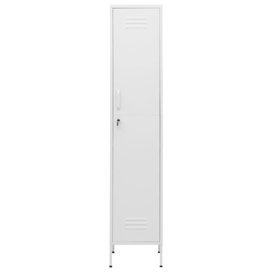 Locker Cabinet White 35x46x180 cm Steel