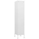 Locker Cabinet White 35x46x180 cm Steel - 45-Degree Angle