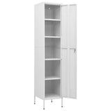 Locker Cabinet White 35x46x180 cm Steel - Rear View