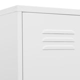 Locker Cabinet White 35x46x180 cm Steel - Close-Up Angle