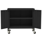 Storage Cabinet Black 60x35x56 cm Steel - Rear View