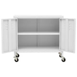 Storage Cabinet White 60x35x56 cm Steel - Rear View