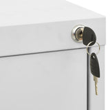 Filing Cabinet Light Grey 46x62x72.5 cm Steel - Rear View