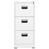 Filing Cabinet White 46x62x102.5 cm Steel - Front View