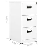 Filing Cabinet White 46x62x102.5 cm Steel - Extra Image