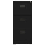 Filing Cabinet Black 46x62x102.5 cm Steel - Front View