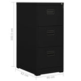 Filing Cabinet Black 46x62x102.5 cm Steel