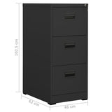 Filing Cabinet Anthracite 46x62x102.5 cm Steel - Extra Image