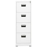 Filing Cabinet White 46x62x133 cm Steel - Front View