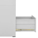 Filing Cabinet Light Grey 46x62x133 cm Steel - Rear View