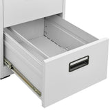 Filing Cabinet Light Grey 46x62x133 cm Steel - Close-Up Angle
