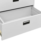 Filing Cabinet Light Grey 90x46x103 cm Steel - Close-Up Angle