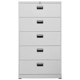 Filing Cabinet Light Grey 90x46x164 cm Steel