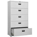 Filing Cabinet Light Grey 90x46x164 cm Steel - 45-Degree Angle