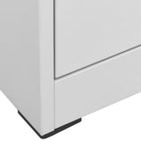 Filing Cabinet Light Grey 90x46x164 cm Steel - Close-Up Angle