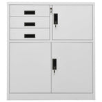 Office Cabinet Light Grey 90x40x102 cm Steel