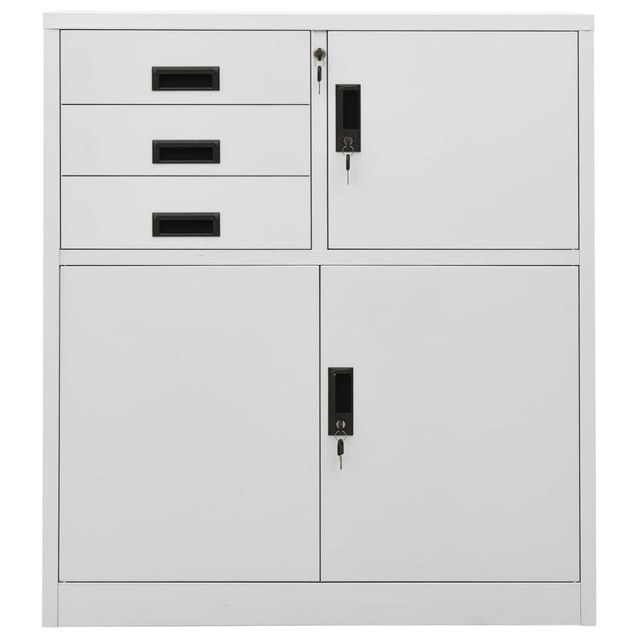 Office Cabinet Light Grey 90x40x102 cm Steel