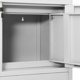 Office Cabinet Light Grey 90x40x102 cm Steel - Close-Up Angle