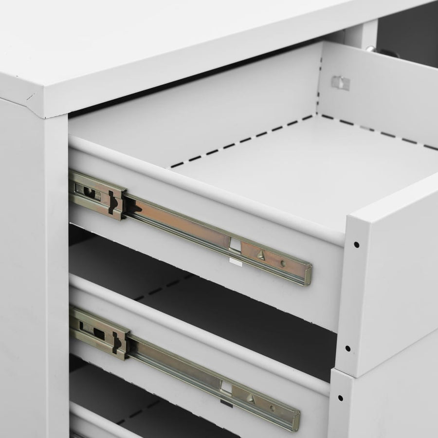 Office Cabinet Light Grey 90x40x102 cm Steel