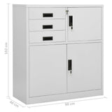 Office Cabinet Light Grey 90x40x102 cm Steel - Extra Image