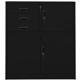 Office Cabinet Black 90x40x102 cm Steel