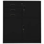Office Cabinet Black 90x40x102 cm Steel